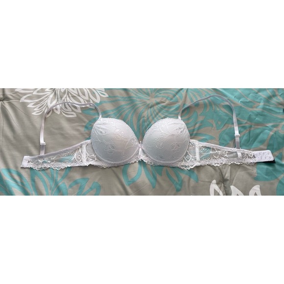 Women's Rene Rofe Push Up White Lace Underwire Bra #B21865H3 34C New No Tags - Picture 2 of 6